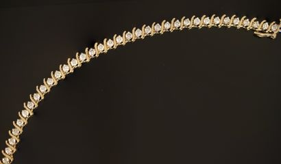 BRACELET in 14K (585°°) yellow gold with...