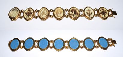 ENSEMBLE DE 3 BRACELETS en or jaune 18K (750/°°)...