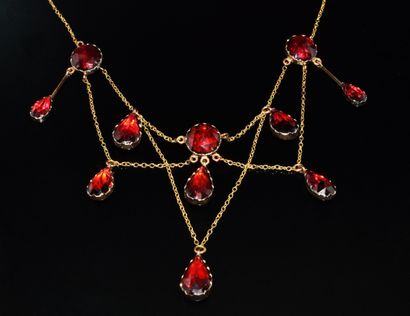 COLLAR in 18k (750°°) yellow gold, drapery...
