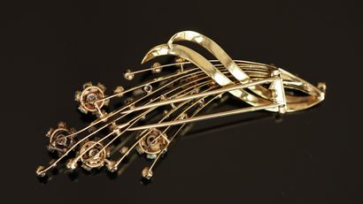 18K (750/°°) yellow gold CLIP forming a spray...