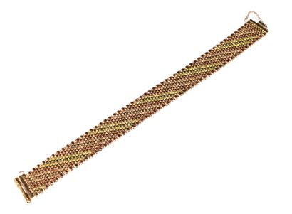 BRACELET in 18K (750°) pink, green and white...