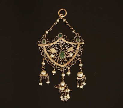 Gilt silver (vermeil) min 800/°° filigree...