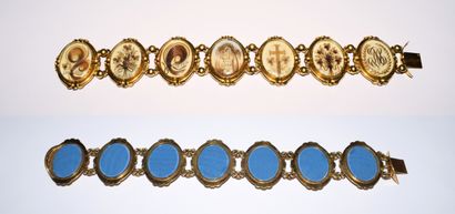 ENSEMBLE DE 3 BRACELETS en or jaune 18K (750/°°)...