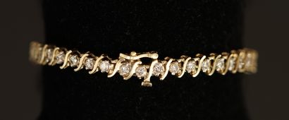 BRACELET in 14K (585°°) yellow gold with...