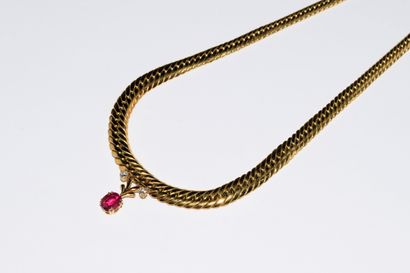 COLLAR in 18K (750/°°) yellow gold, drop...