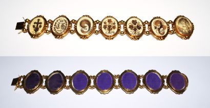 ENSEMBLE DE 3 BRACELETS en or jaune 18K (750/°°)...