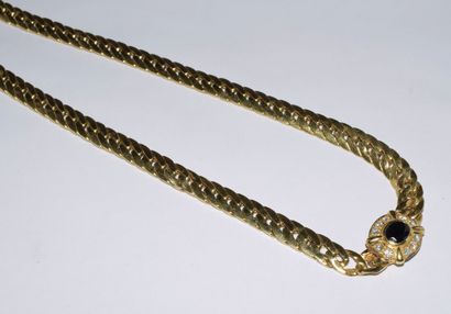 NECKLACE in 18K (750°°) yellow gold, flat...