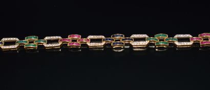 BRACELET in 18k (750/°°) yellow gold with...