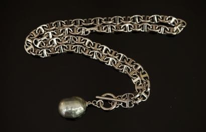 COLLIER en argent min 925/°° à maillons chaîne...