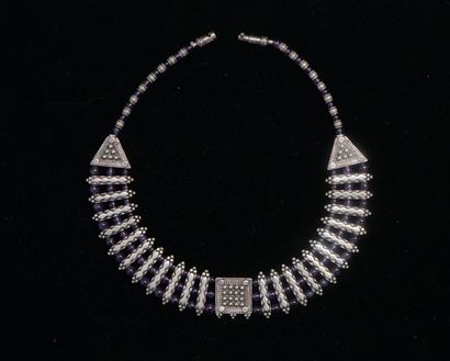 COLLIER souple en argent 925/°° à 3 rangs...