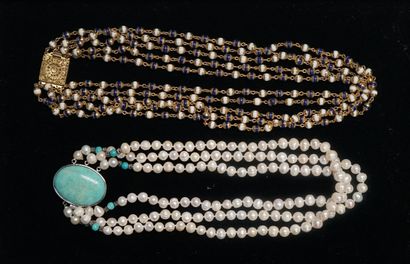 ENSEMBLE comprenant un COLLIER 3 rangs de...