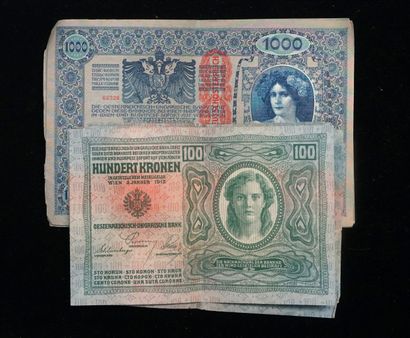 LOT de 10 BILLETS austro-hongrois de 100...