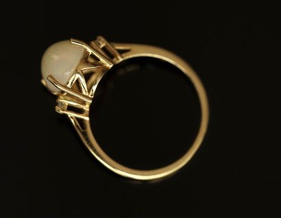 BAGUE en argent doré 925/°° sertie d'une...