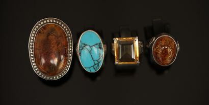 ENSEMBLE en argent min 800/°° et 925/°° comprenant...