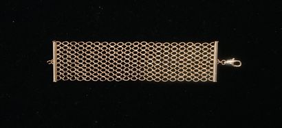 BRACELET souple large à maillons ovales en...