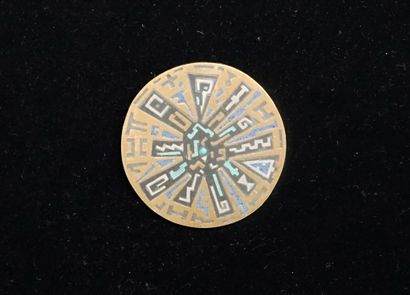 BROCHE PENDENTIF en argent et argent doré...