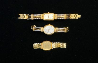 MICHEL HERBELIN - ENSEMBLE de 3 MONTRES bracelet...
