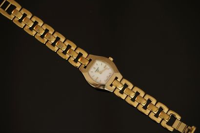 TISSOT - MONTRE BRACELET en acier doré, cadran...