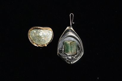 ENSEMBLE en argent min 800/°° comprenant...