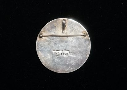 BROCHE PENDENTIF en argent et argent doré...