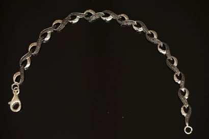 BRACELET en argent 925/°°à maillons en forme...