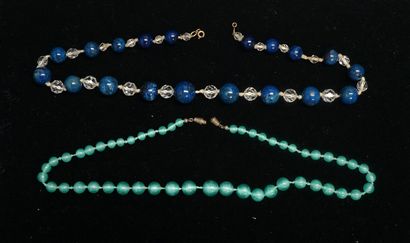 COLLIER en boules de sodalite en chute (10...
