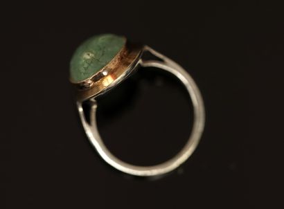 BAGUE en or 18K (750/°) et argent min 800/°°...