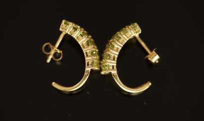 PAIRE DE DEMI-CREOLES en argent doré 925/°°...