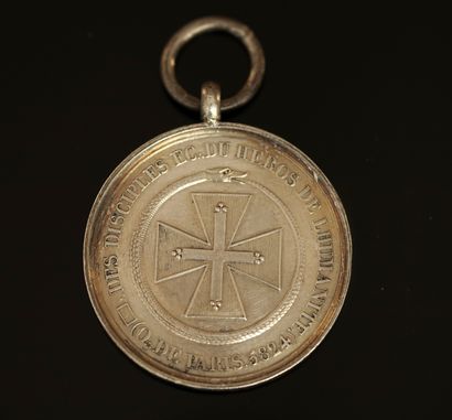 FRANC-MACONNERIE - JETON pendentif en argent...