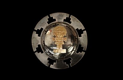 BROCHE en argent 925/°° et métal doré de...