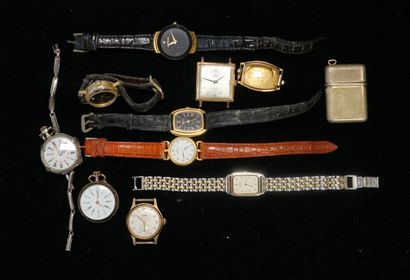ENSEMBLE de 10 MONTRES DIVERSES dont gousset...