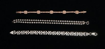 ENSEMBLE en argent et argent doré min 800/°°...