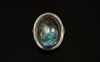 IMPORTANTE BAGUE en argent 925/°° sertie...