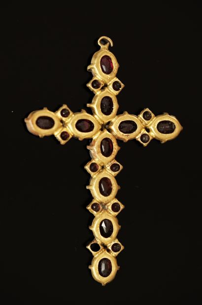 RELIGIOSA - CROIX en métal doré ornée de...