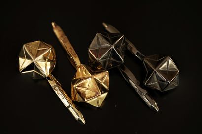 ORIGAMI - 2 PAIRES DE BOUTONS DE MANCHETTES...