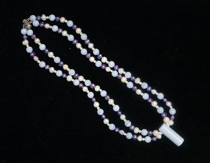 COLLIER double rang en perles d'eau douce...