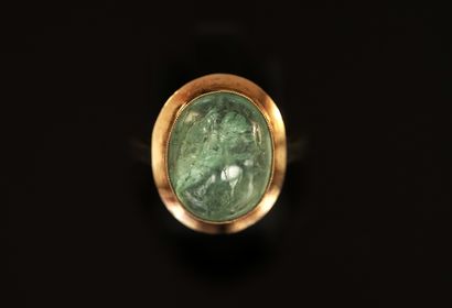 BAGUE en or 18K (750/°) et argent min 800/°°...