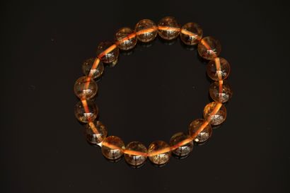 BRACELET composé de boules de citrine (10mm)...