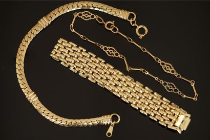 FANTAISIE - ENSEMBLE de 3 BRACELETS en plaqué...