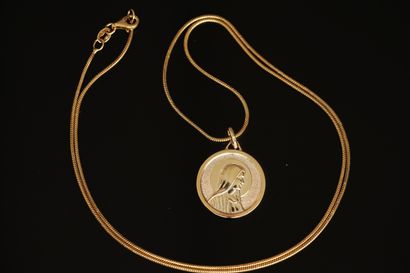 CHAINE mailles serpent en argent doré 925/°°...