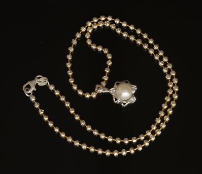 CHAINE boules en argent et argent doré 925/°°...