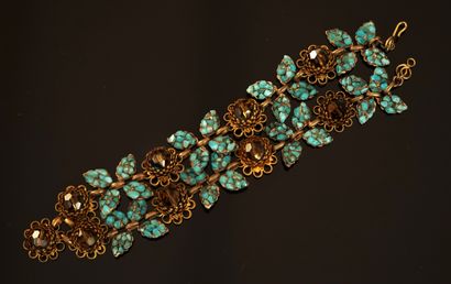 ANONYME - COLLIER COUTURE en métal doré et...