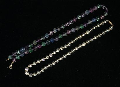 COLLIER choker en boules de fluorite (10mm)...