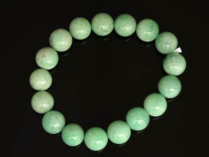 BRACELET de perles rondes de chrysoprase...