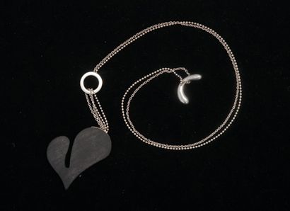 COLLIER coulissant en argent 925/°° retenant...