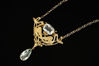 COLLIER en or jaune 18K (750/°°) formé d'une...