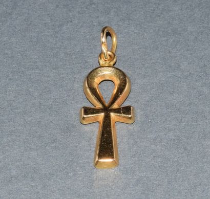 18K (750/°°) yellow gold ankh cross pendant....