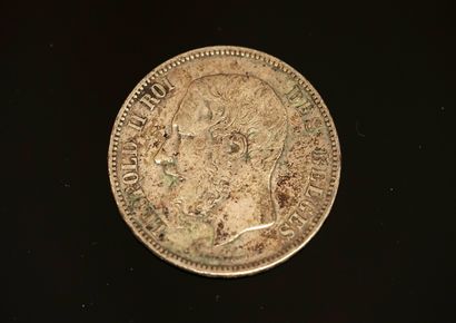 PIECE en argent 900/°° de 5 francs Leopold...