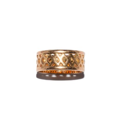 BAGUE en or jaune 18K (750/°°), anneau 8mm...