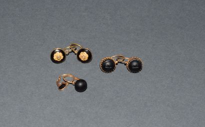 ENSEMBLE DE 3 PAIRES DE DORMEUSES DE DEUIL...